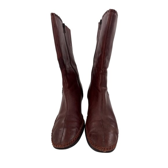 Pikolinos Brown Leather Mid-Calf Boots With Side Zip & Braided detail 10.5 (41) - Picture 2 of 12